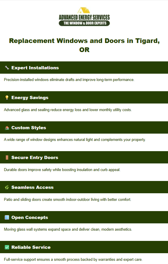 Replacement Windows and Doors in Tigard, OR infographic
